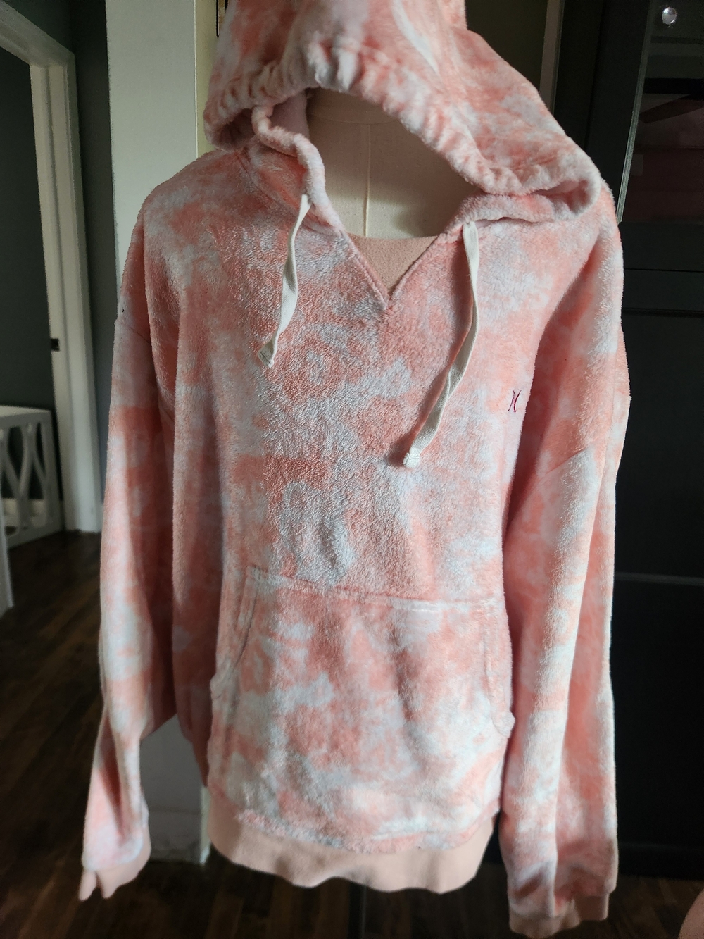 Hurley Pink Tie-Dye Plush Hooded Sweatshirt